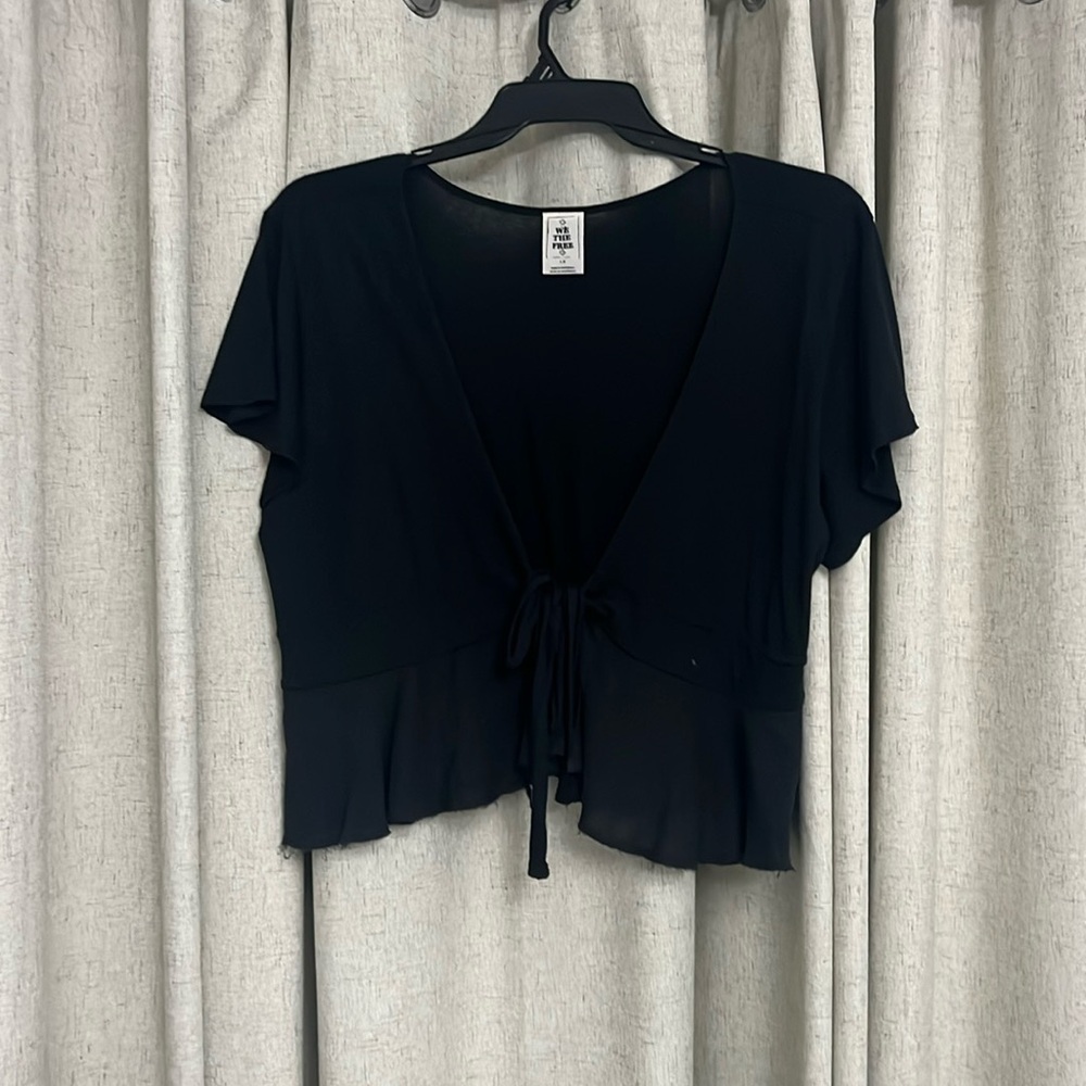 Free people short sleeve blouse large